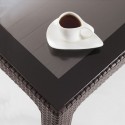 Camlı Rattan Masa ANV010